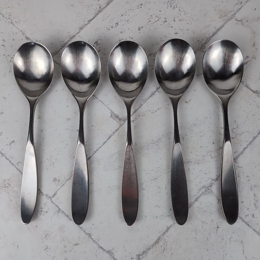 Towle Lauffer MAGNUM 18/8 Stainless Place Oval Soup Spoon 7 3/8" - SET OF 5
